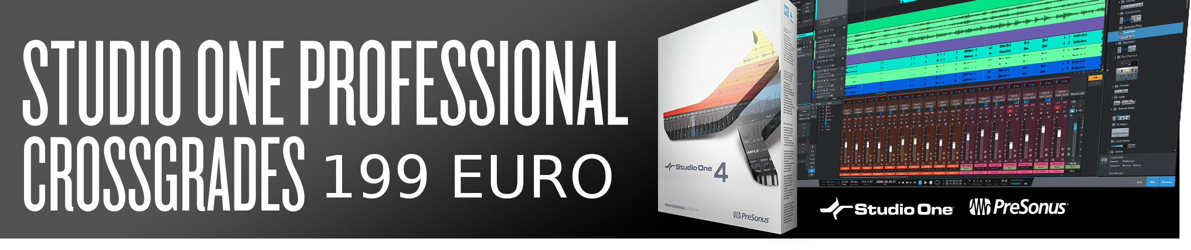 Overstappen naar Presonus Studio One nog leuker! Sale on PreSonus Studio One Crossgrade!